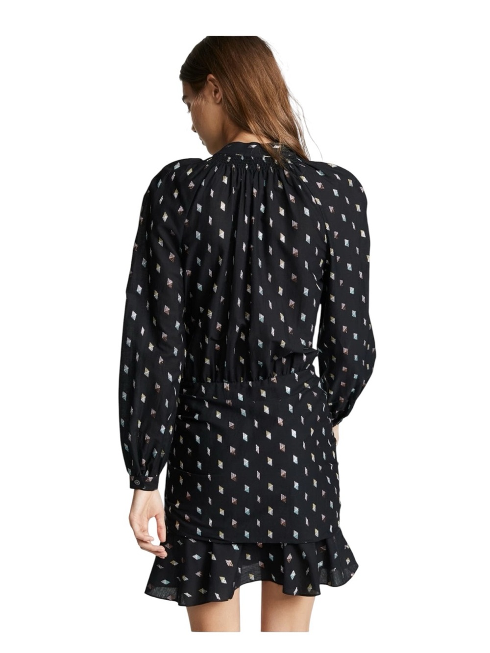 Veronica Beard Alia Ruched Mini Dress Size 0 Metallic Jacquard Ruffle Cocktail - Picture 3 of 16